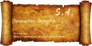 Spengler Arnold névjegykártya